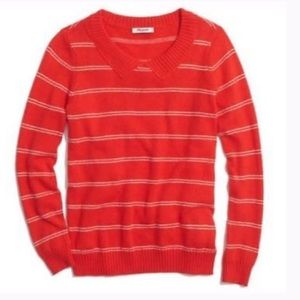 Red Striped Peter Pan Collar Sweater